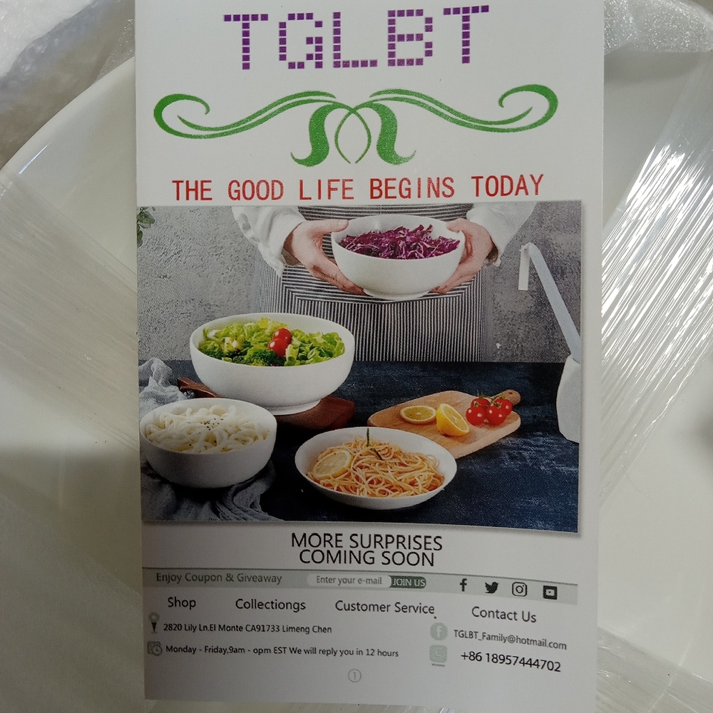TGLBT Set of 8 Porcelain White Pasta Bowles